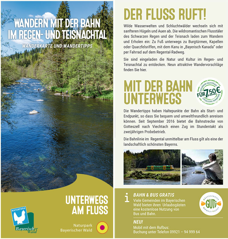 Flyer Naturpark BahnWandernRegental Titelblatt