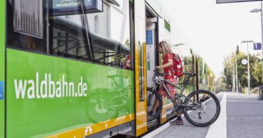 Radfahrer in Waldbahn Foto_Tourismusverband Ostbayern